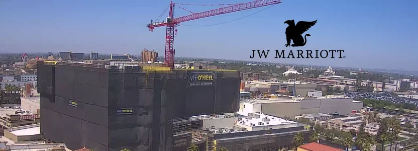 Construction on JW Marriott (Anaheim, CA) Halfway Complete
